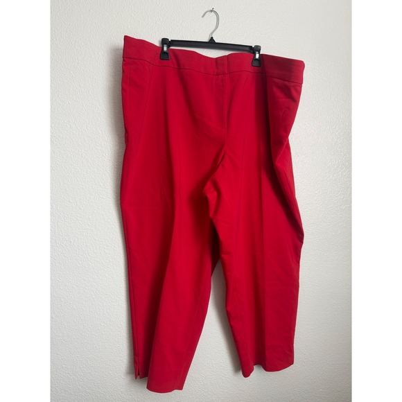 Michael Kors Samantha Red Ankle Pants Plus Size 24W Straight Leg Trousers - Picture 2 of 12